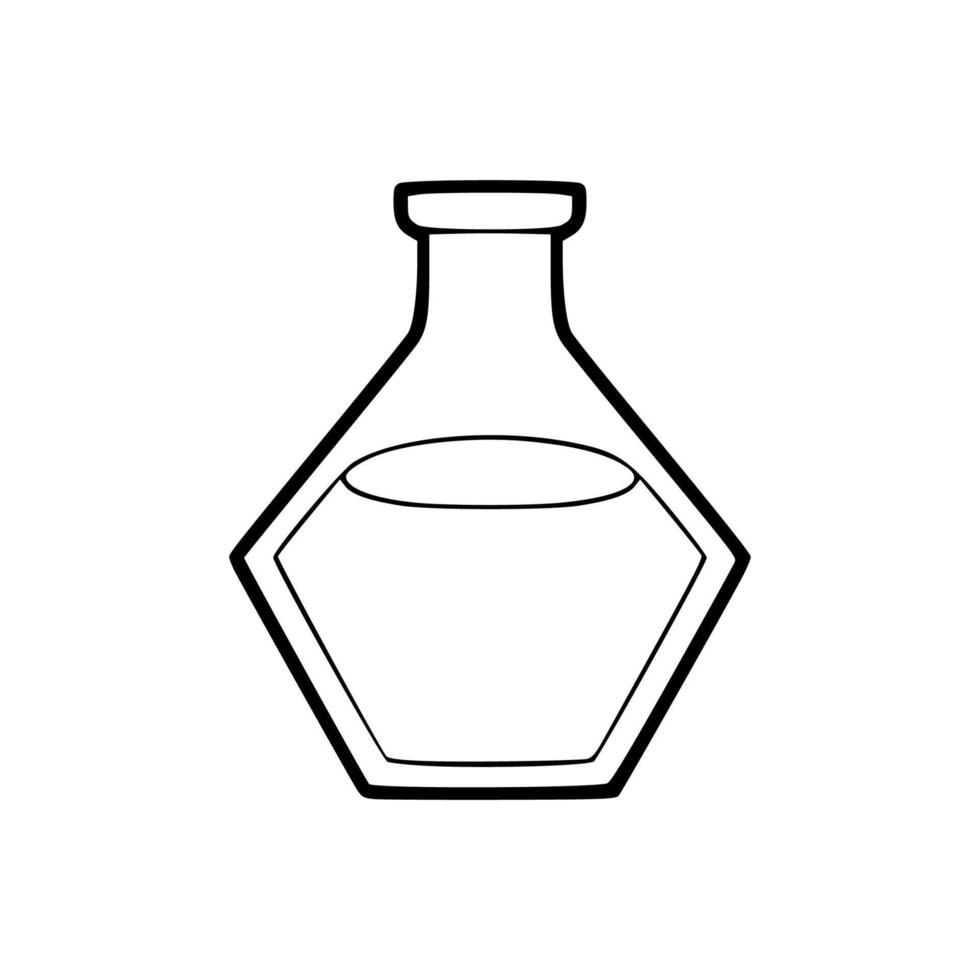 A black and white drawing of a flask vector
