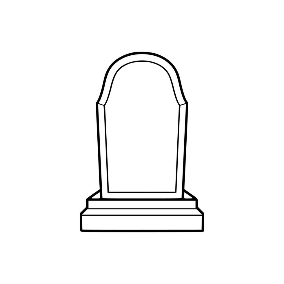 A black and white drawing of a tombstone vector