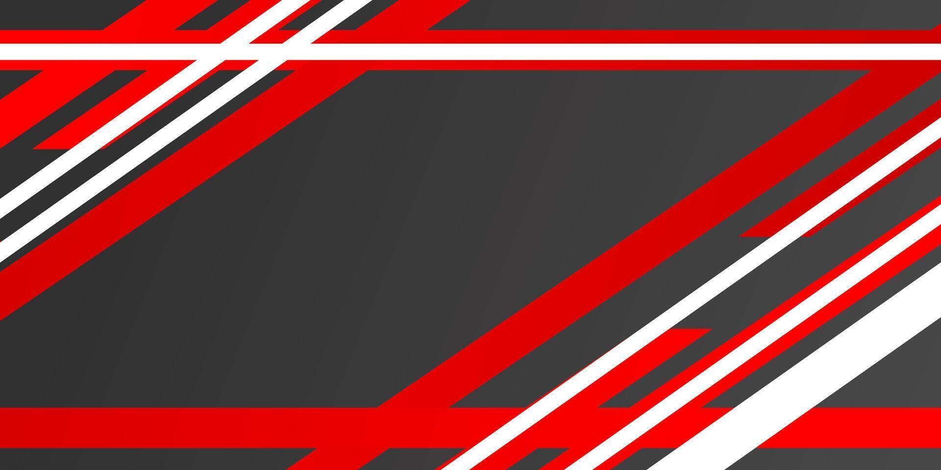 Abstract red and white lines on a black background vector