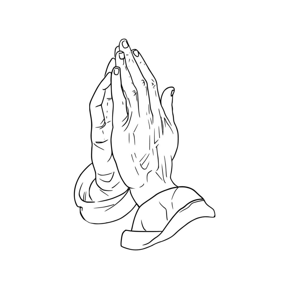 Praying hands illustration vector