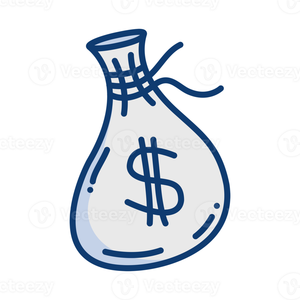Money icon in linear color png