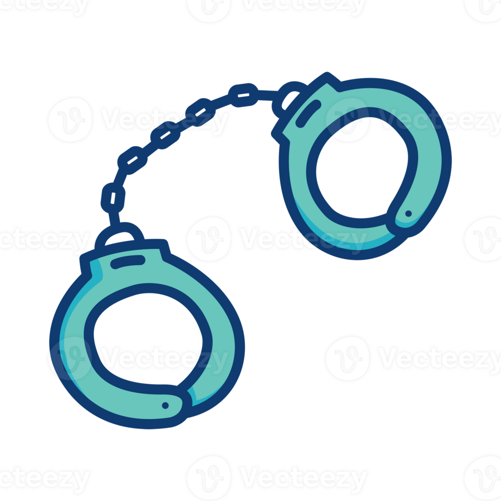 Handcuffs icon in linear color png