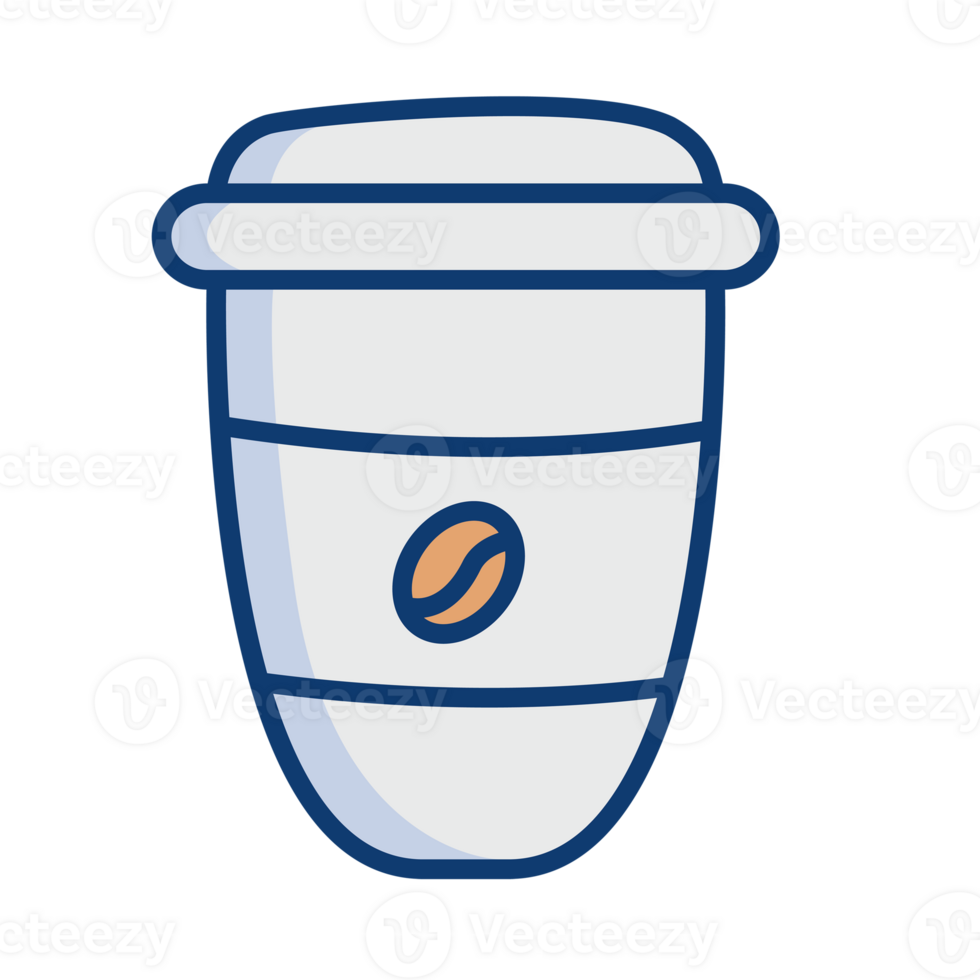 Coffee icon in linear color png