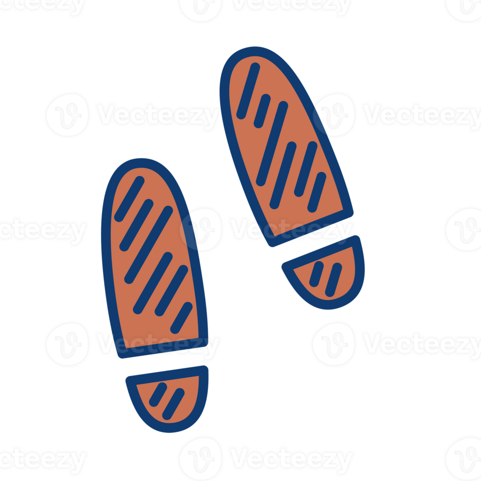 Shoe prints icon in linear color png