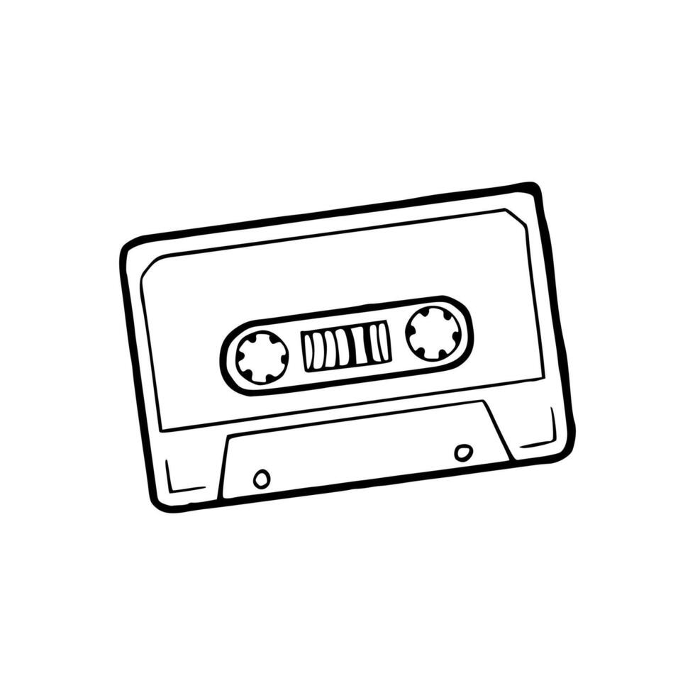 An illustration of a cassette tape vector