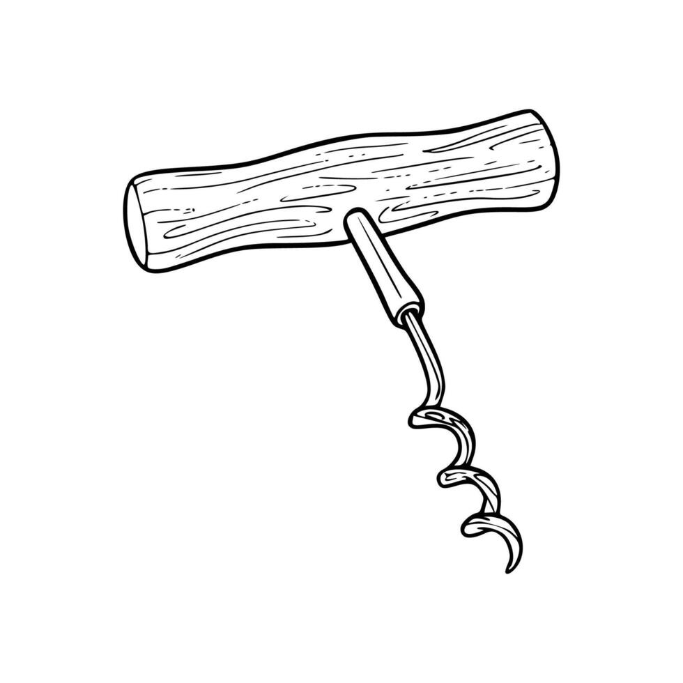 A drawing of a corkscrew with a corkscrew vector