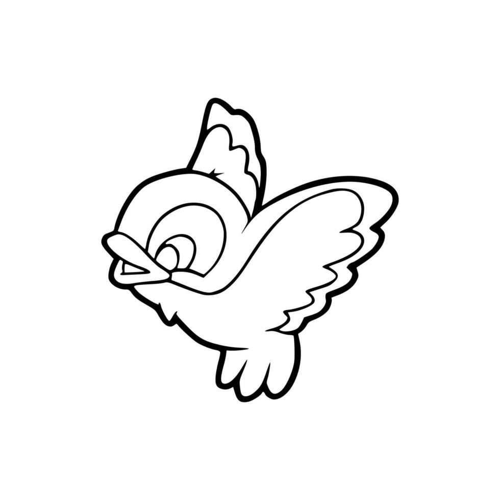 A cartoon bird flying in the air vector