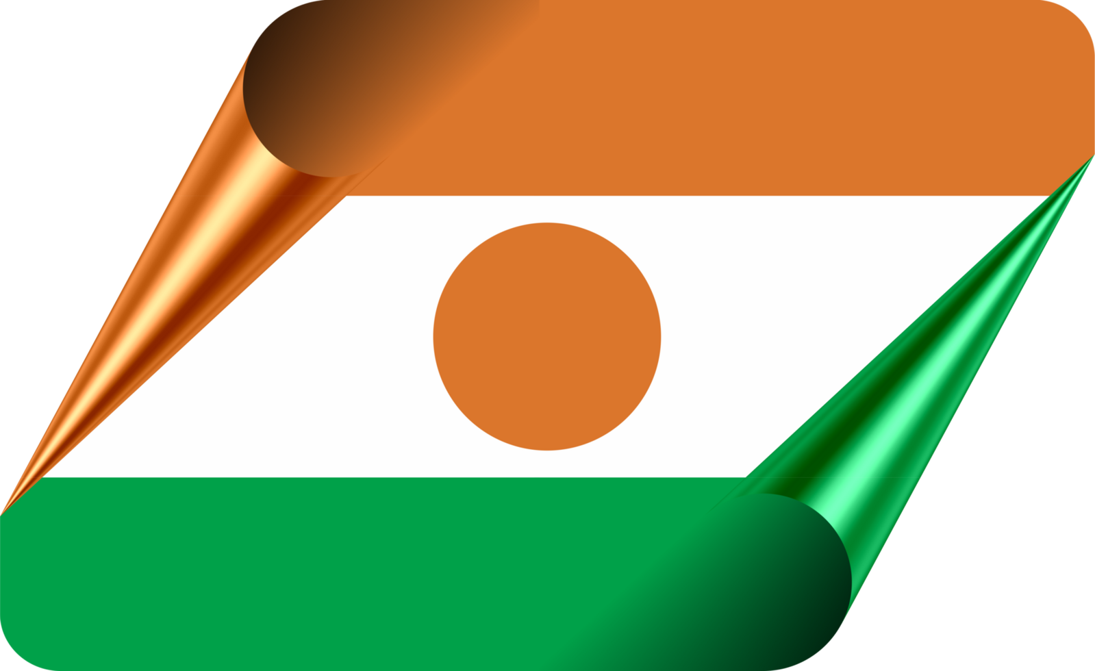 Niger Flag with Modern Folded Paper Effect png