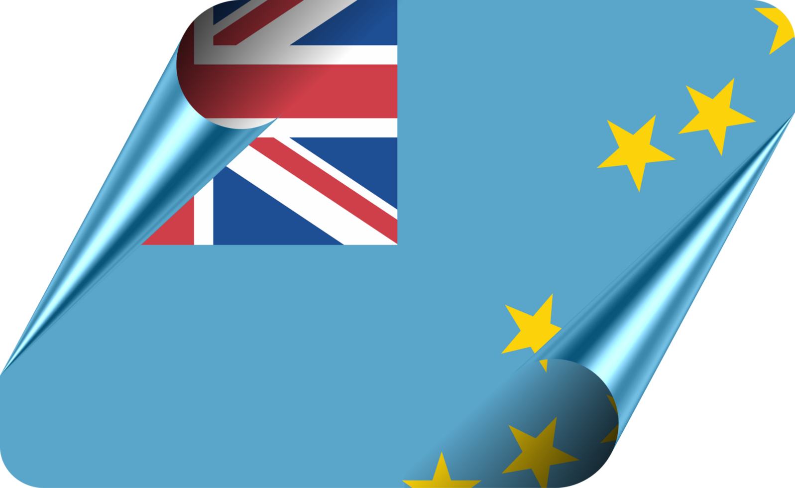 Tuvalu Flag with Modern Folded Paper Effect png