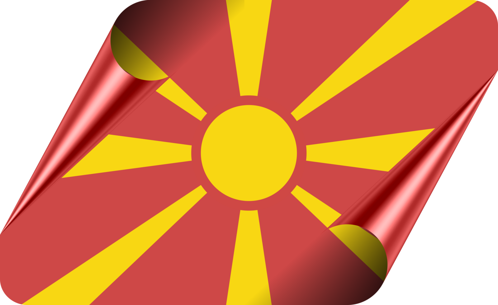 Macedonia Flag with Modern Folded Paper Effect png