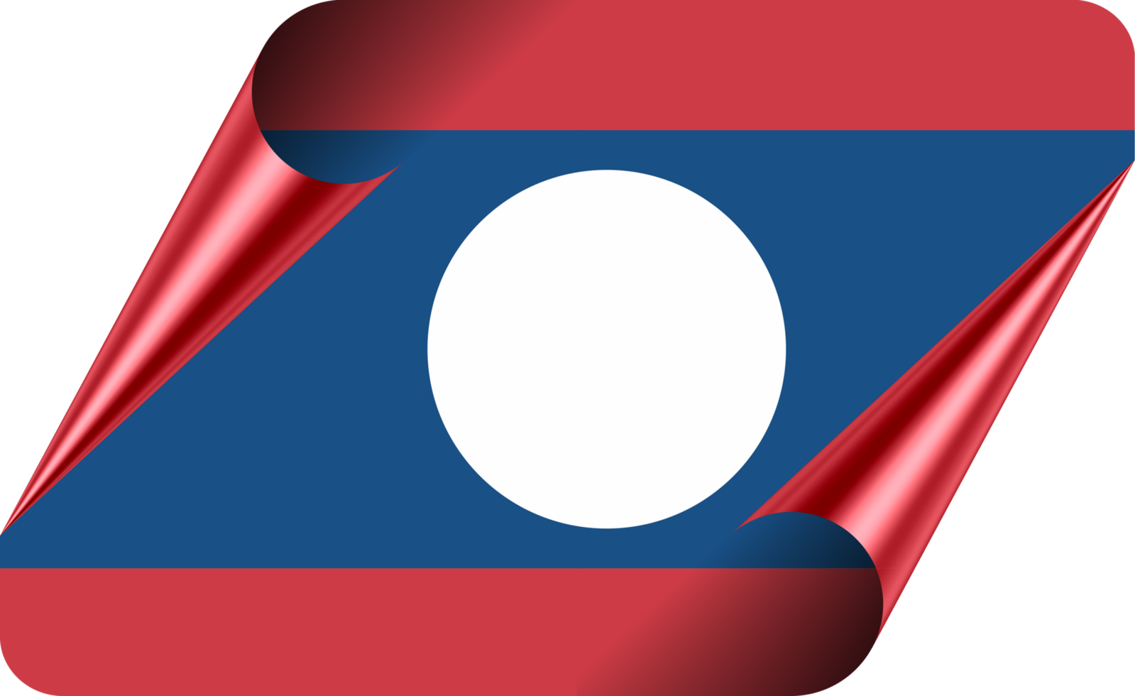Laos Flag with Modern Folded Paper Effect png