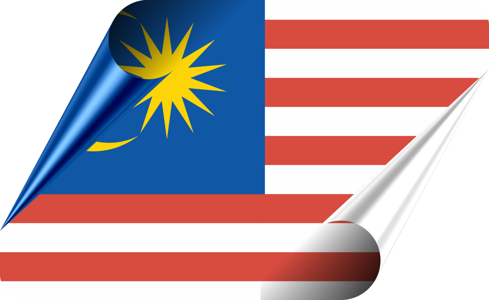Malaysia Flag with Modern Folded Paper Effect png