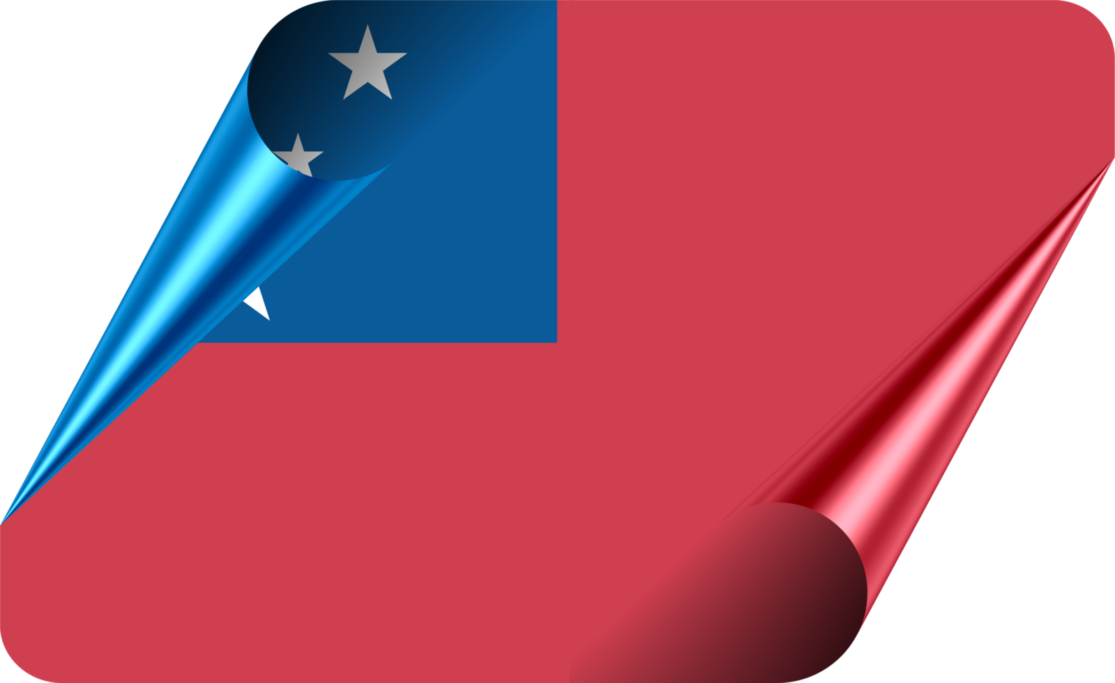Samoa Flag with Modern Folded Paper Effect png