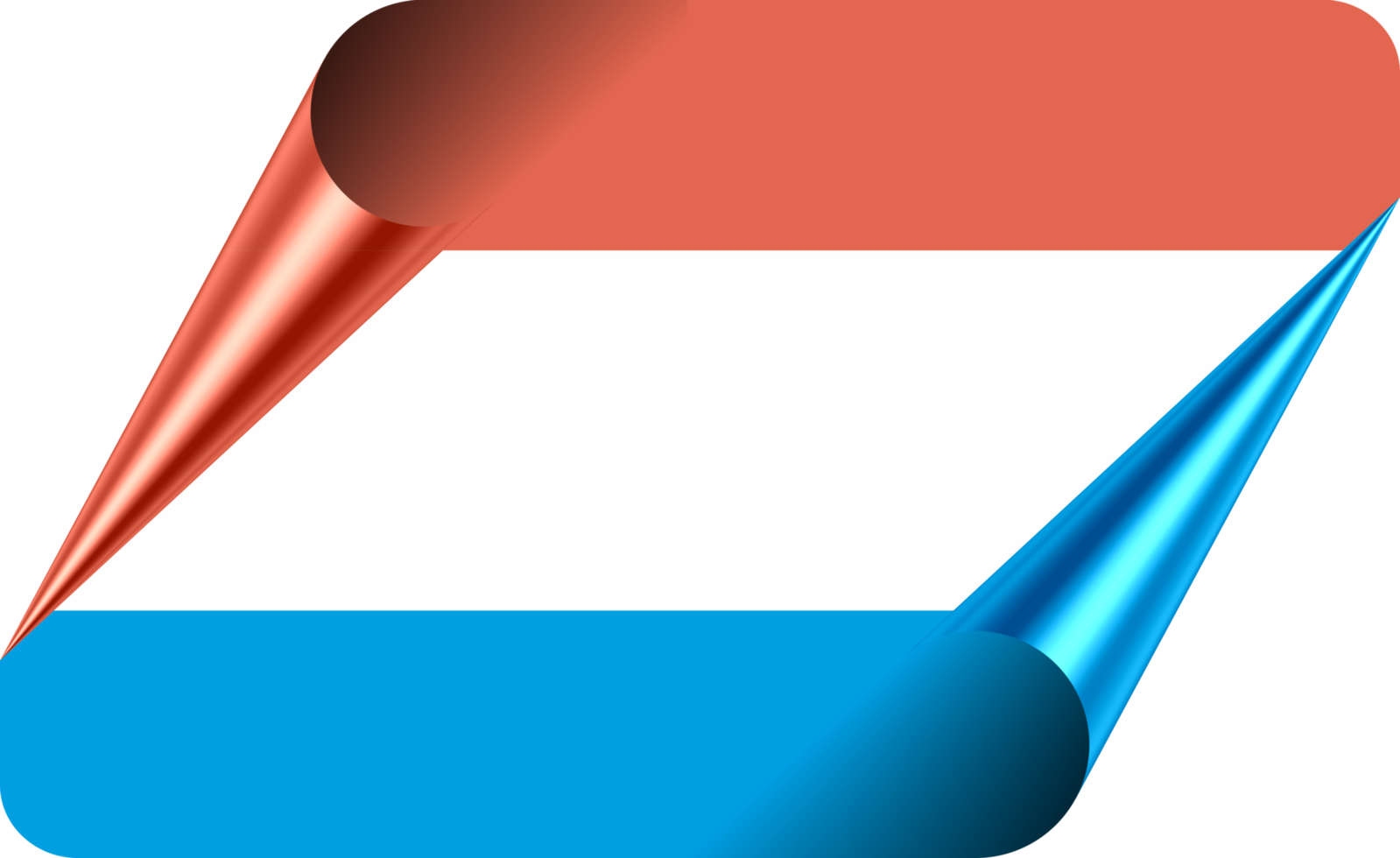 Luxemburg Flag with Modern Folded Paper Effect png