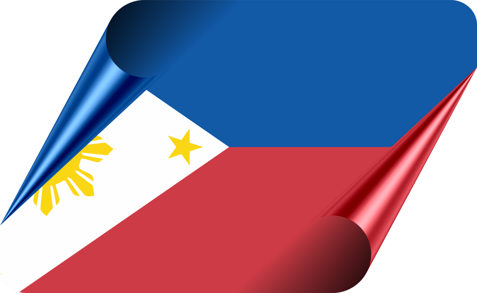 Philippines Flag with Modern Folded Paper Effect png
