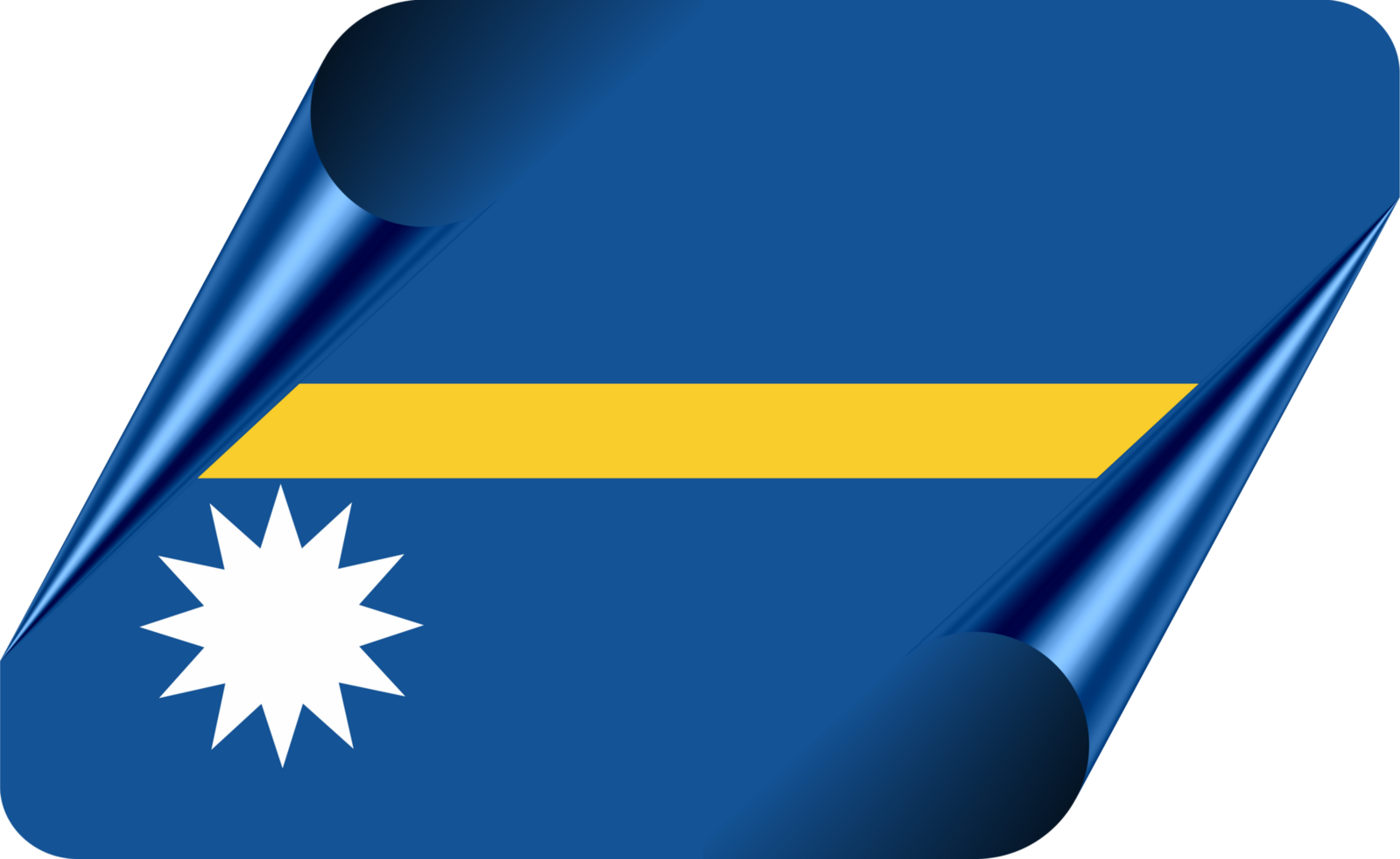 Nauru Flag with Modern Folded Paper Effect png