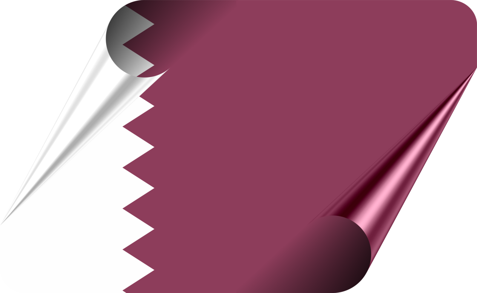 Quatar Flag with Modern Folded Paper Effect png