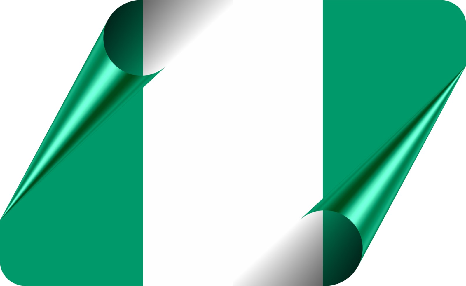 Nigeria Flag with Modern Folded Paper Effect png