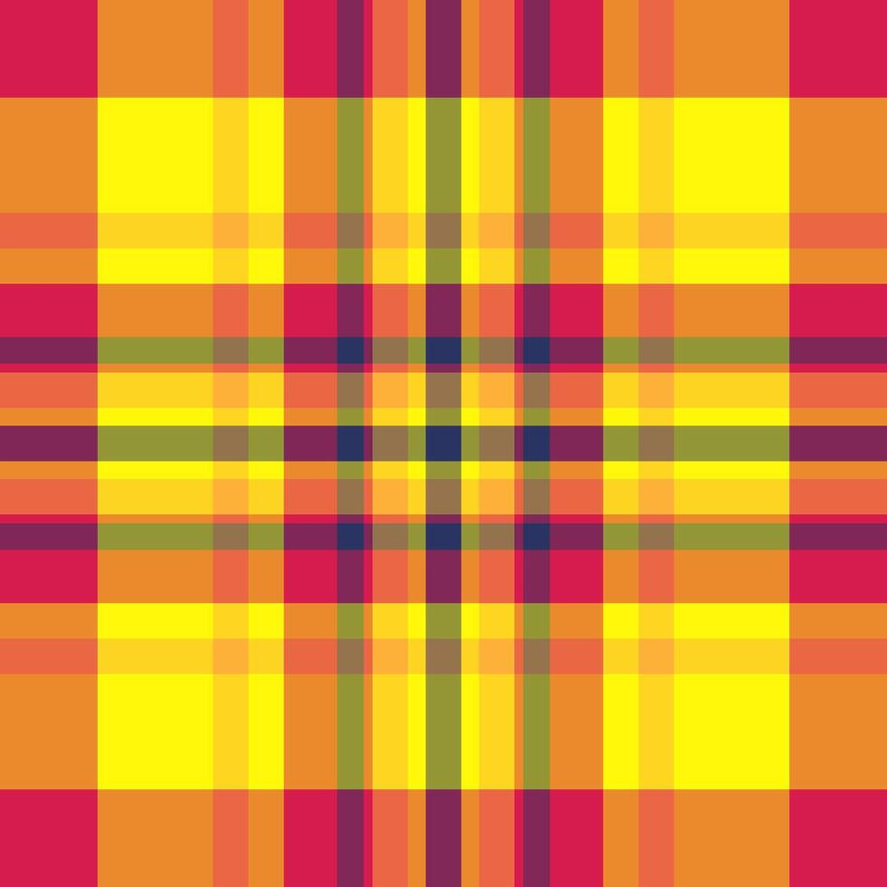 Silky check pattern, design fabric seamless plaid. Advertisement tartan textile background texture in orange and red colors. vector