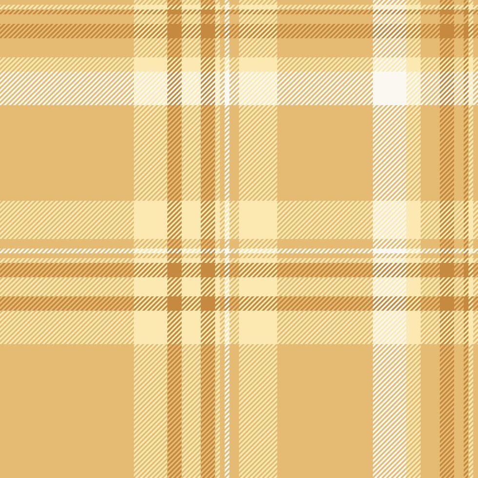 Internet fabric check pattern, kilt plaid textile. Tee background seamless texture tartan in amber and light colors. vector