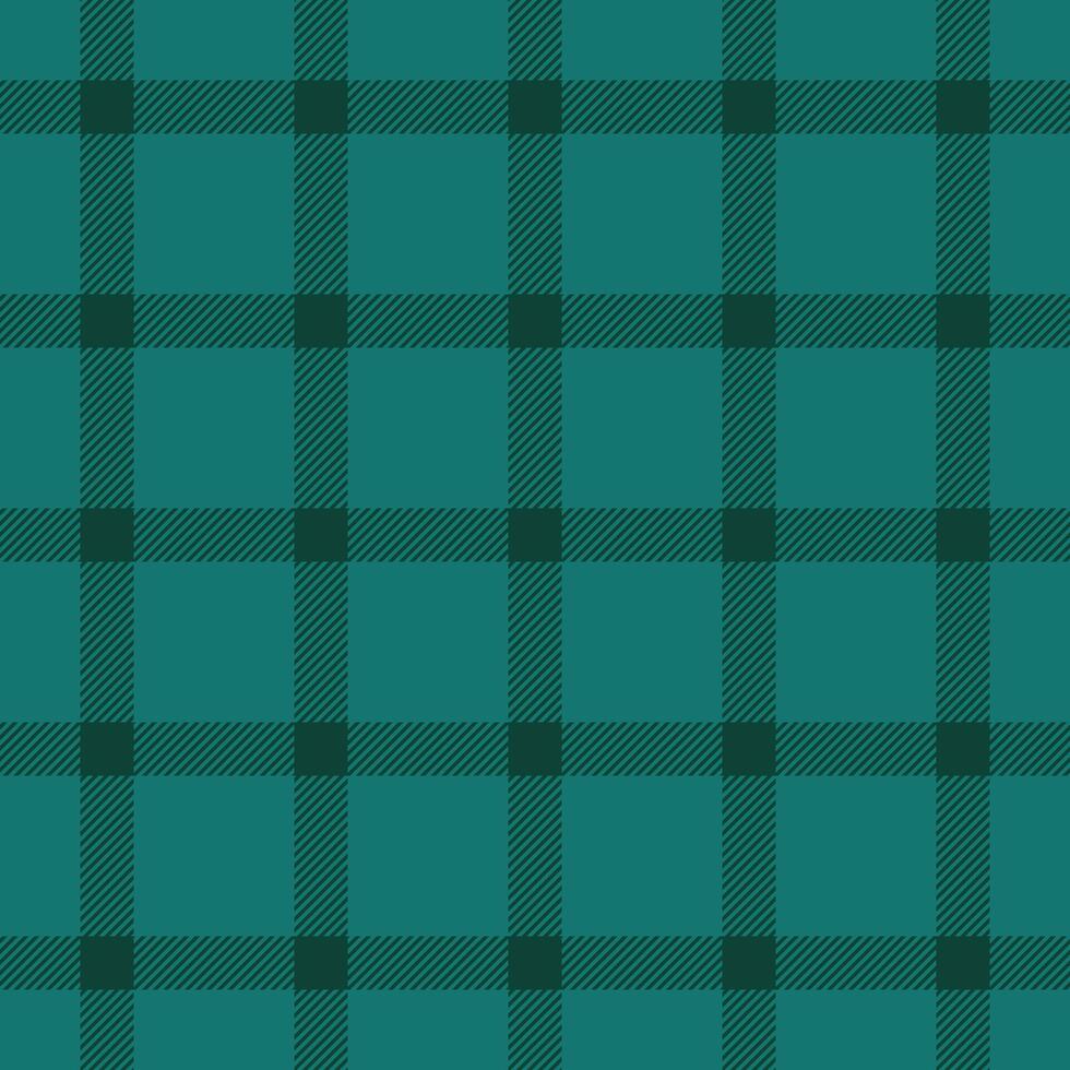 Cutout seamless plaid pattern, turquoise background texture check. Printing tartan fabric textile in teal and dark colors. vector