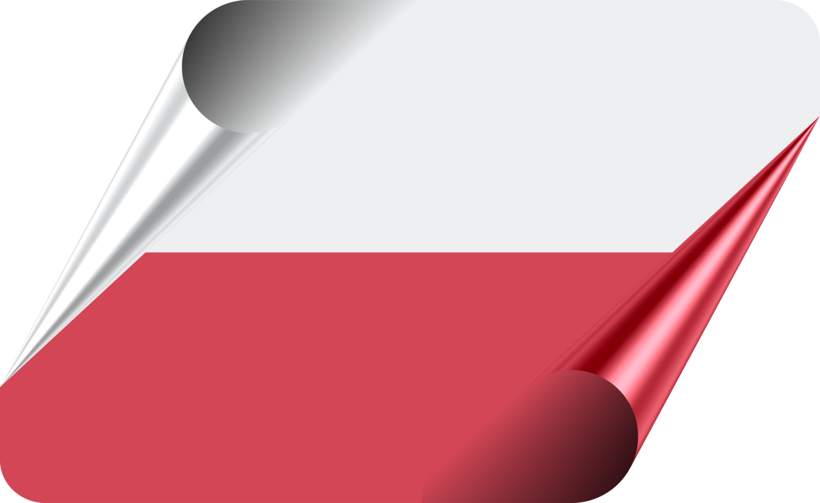 Poland Flag with Modern Folded Paper Effect png