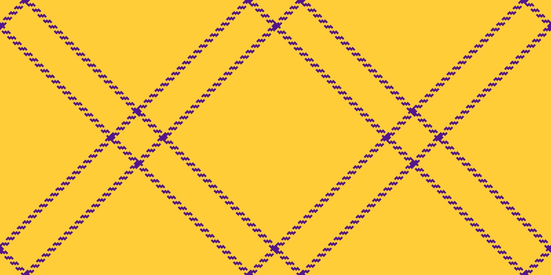 Heritage plaid fabric, sexual textile pattern seamless. Flowing texture background check tartan in sunglow and violet colors. vector