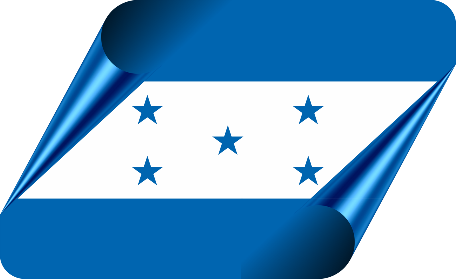 Honduras Flag with Modern Folded Paper Effect png