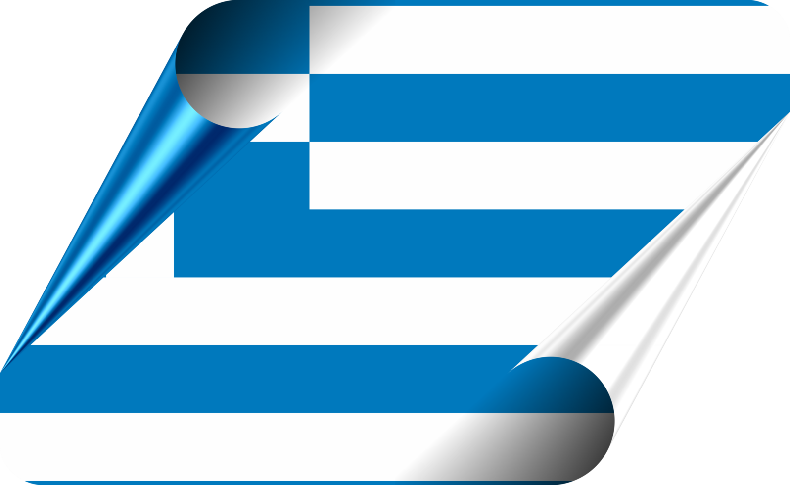Greece Flag with Modern Folded Paper Effect png