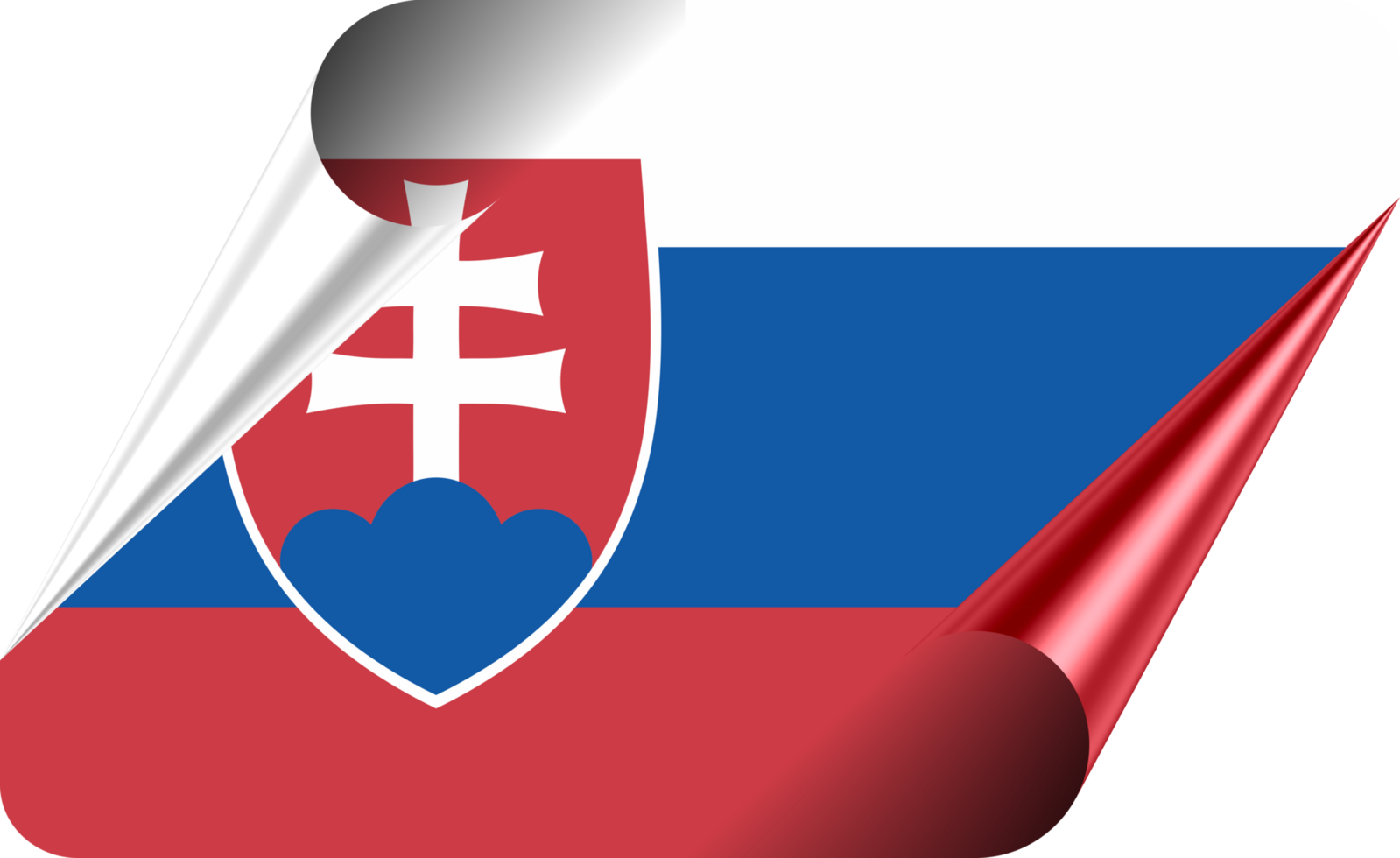 Slovakia Flag with Modern Folded Paper Effect png