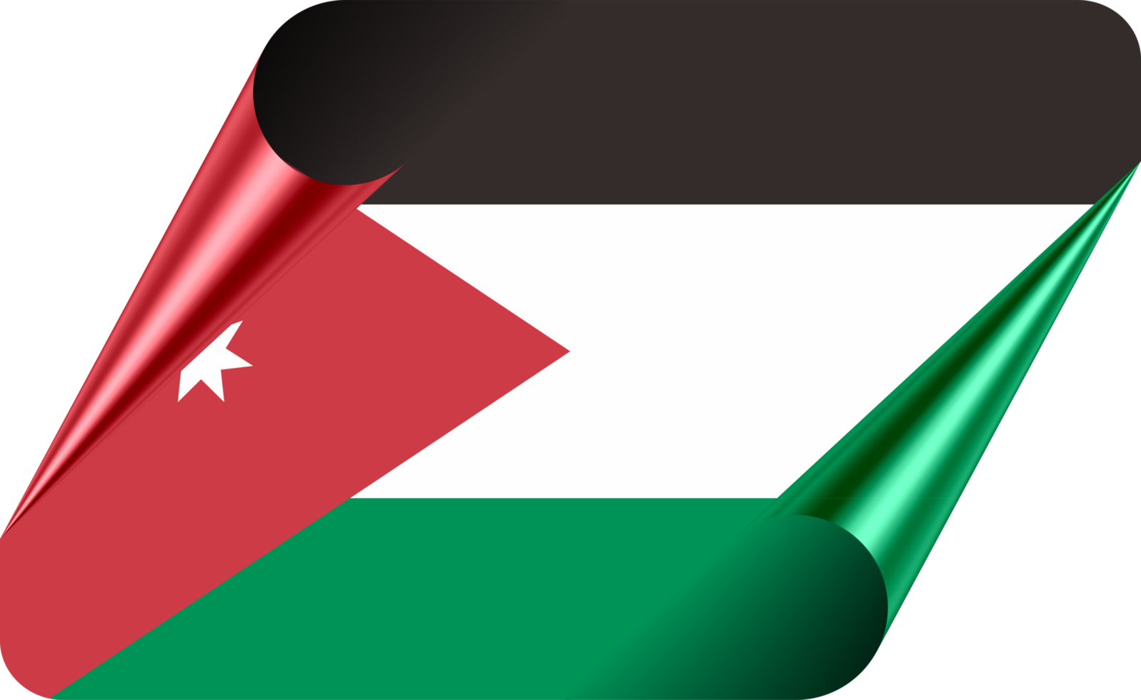 Jordan Flag with Modern Folded Paper Effect png