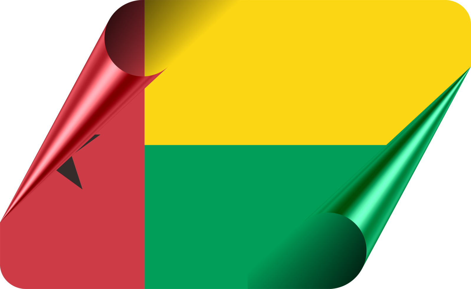 Guinea Bissau Flag with Modern Folded Paper Effect png