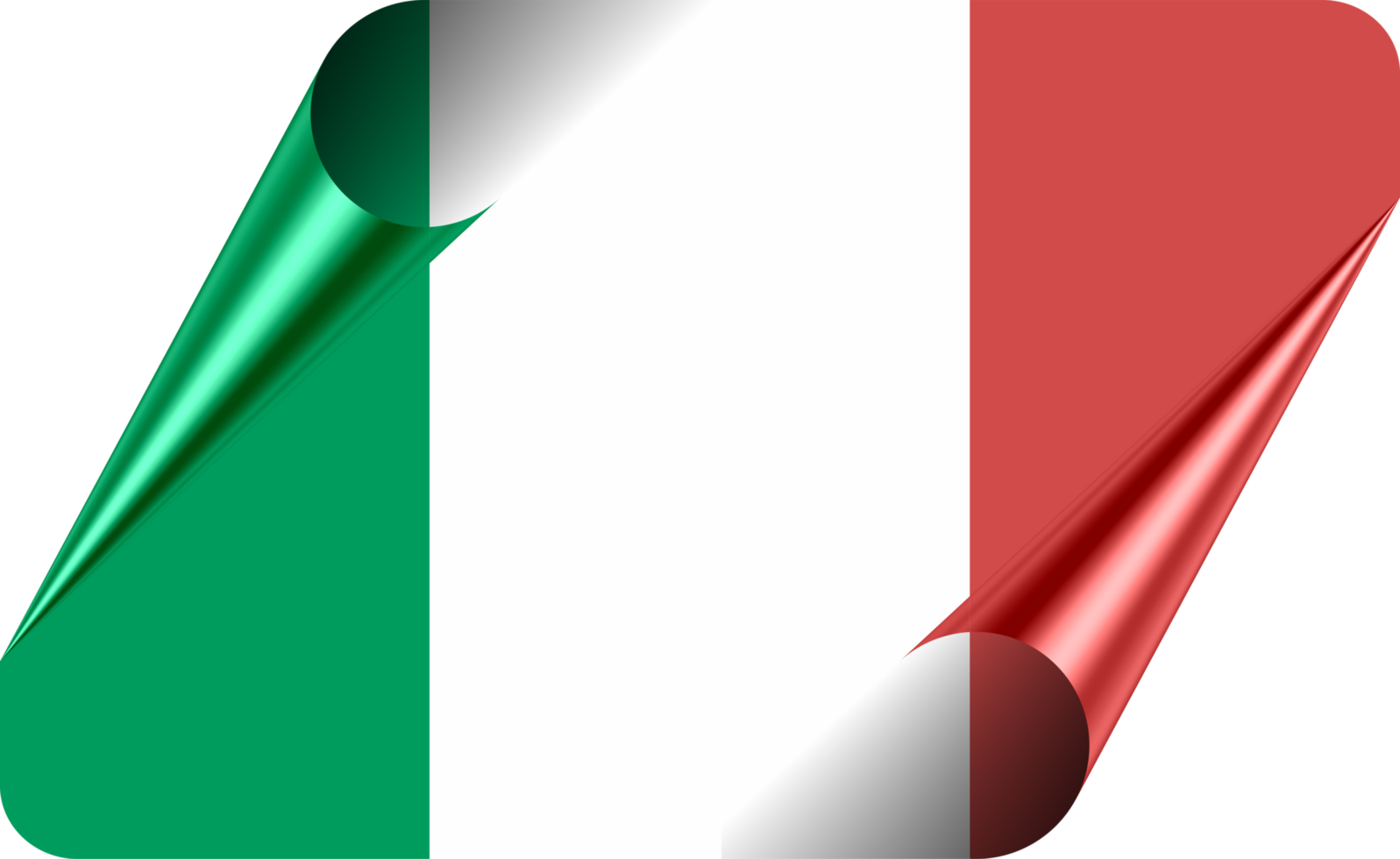 Italy Flag with Modern Folded Paper Effect png