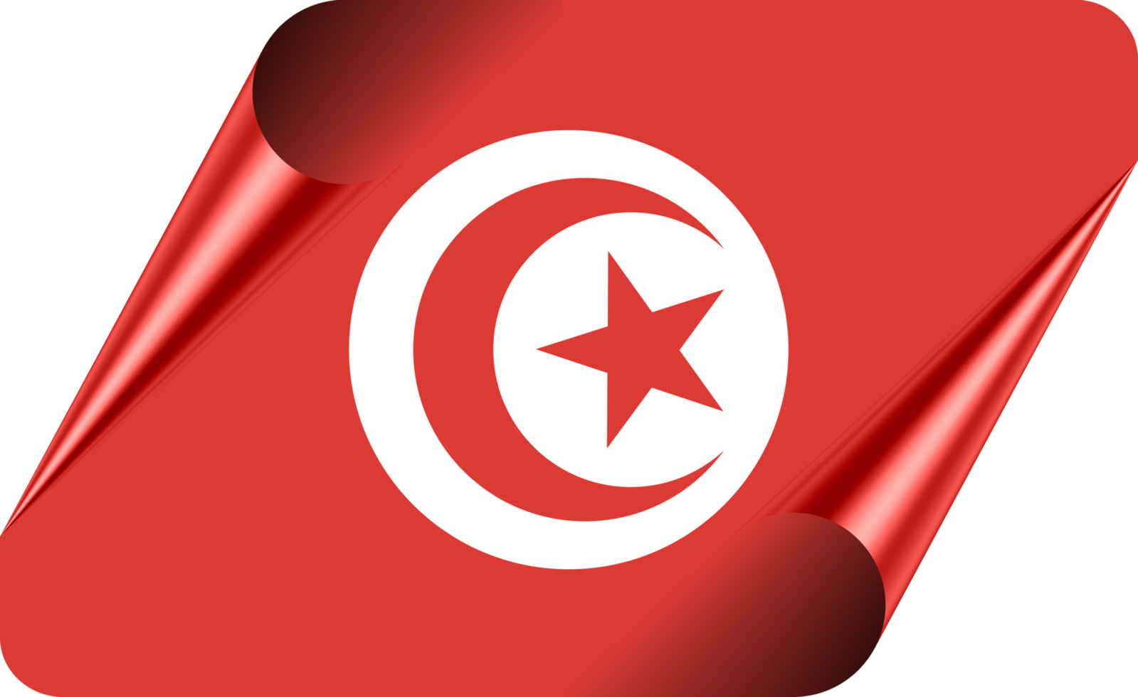 Tunisia Flag with Modern Folded Paper Effect png