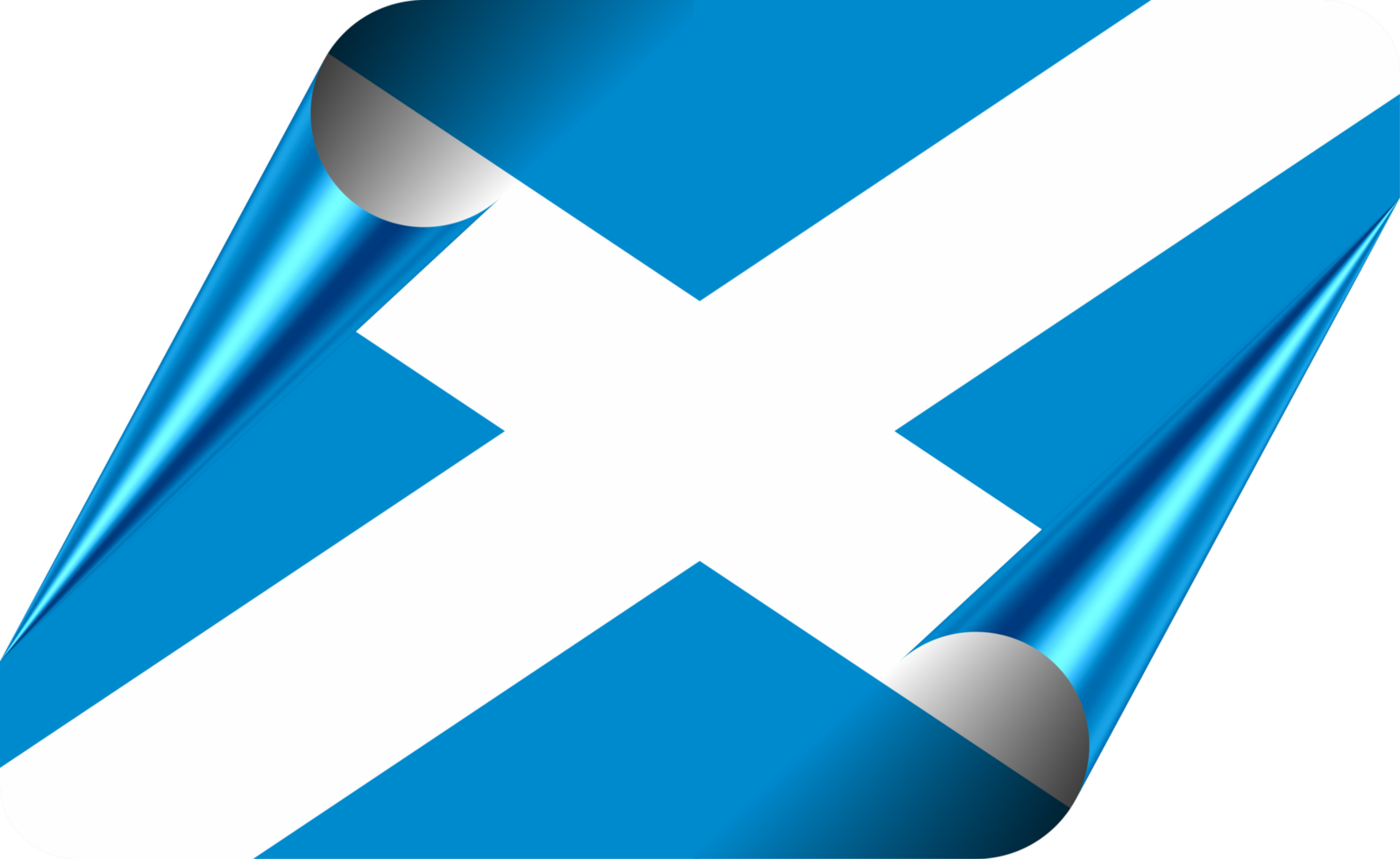Scotland Flag with Modern Folded Paper Effect png