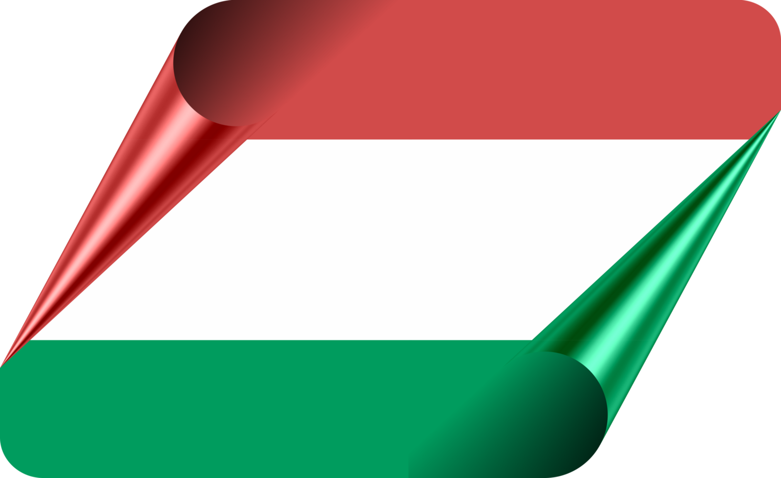 Hungary Flag with Modern Folded Paper Effect png