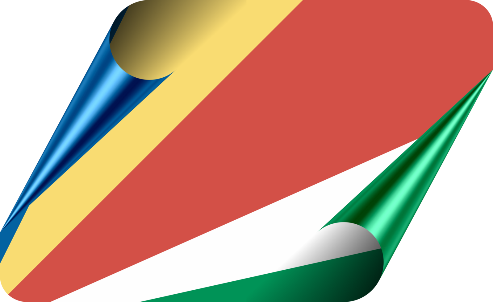 Seychelles Flag with Modern Folded Paper Effect png
