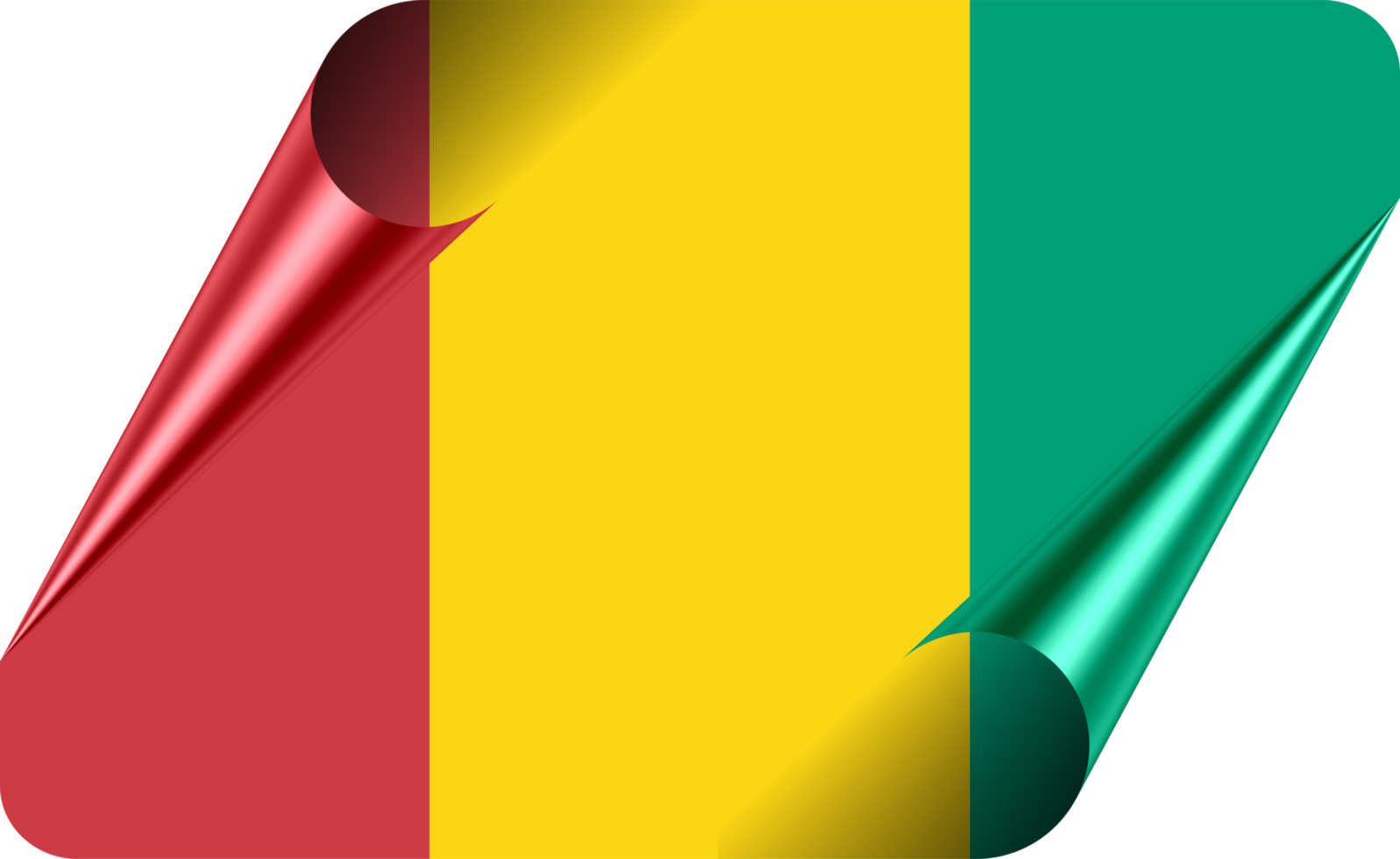 Guinea Flag with Modern Folded Paper Effect png