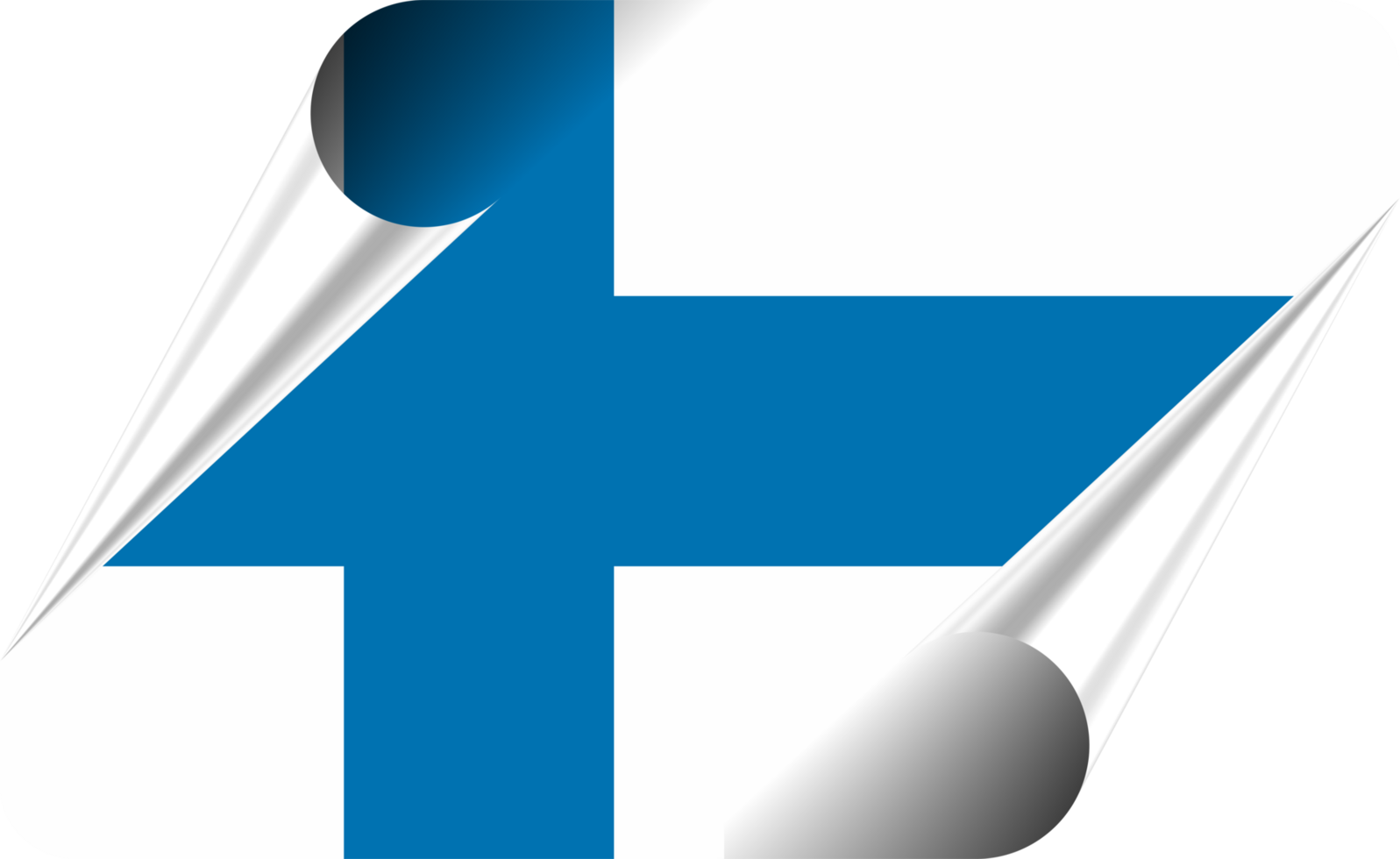 Finland Flag with Modern Folded Paper Effect png