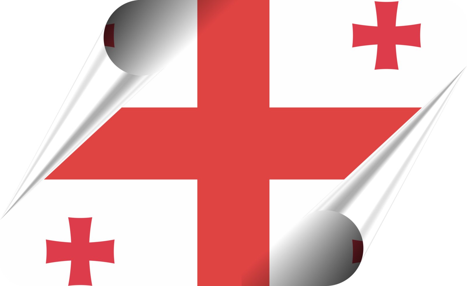 Georgia Flag with Modern Folded Paper Effect png