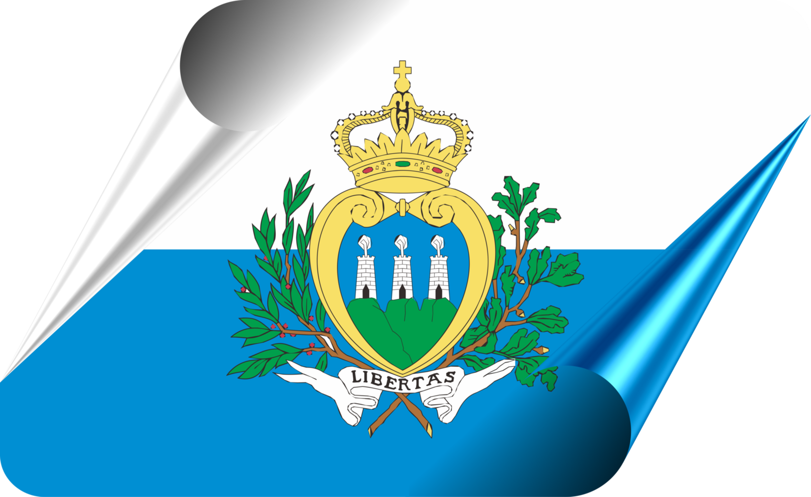 San Marino Flag with Modern Folded Paper Effect png