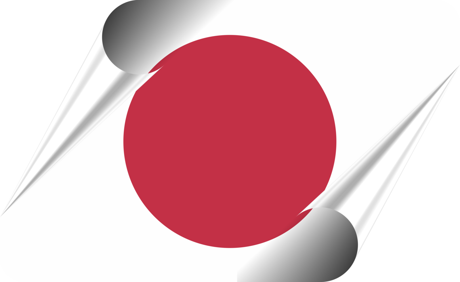 Japan Flag with Modern Folded Paper Effect png