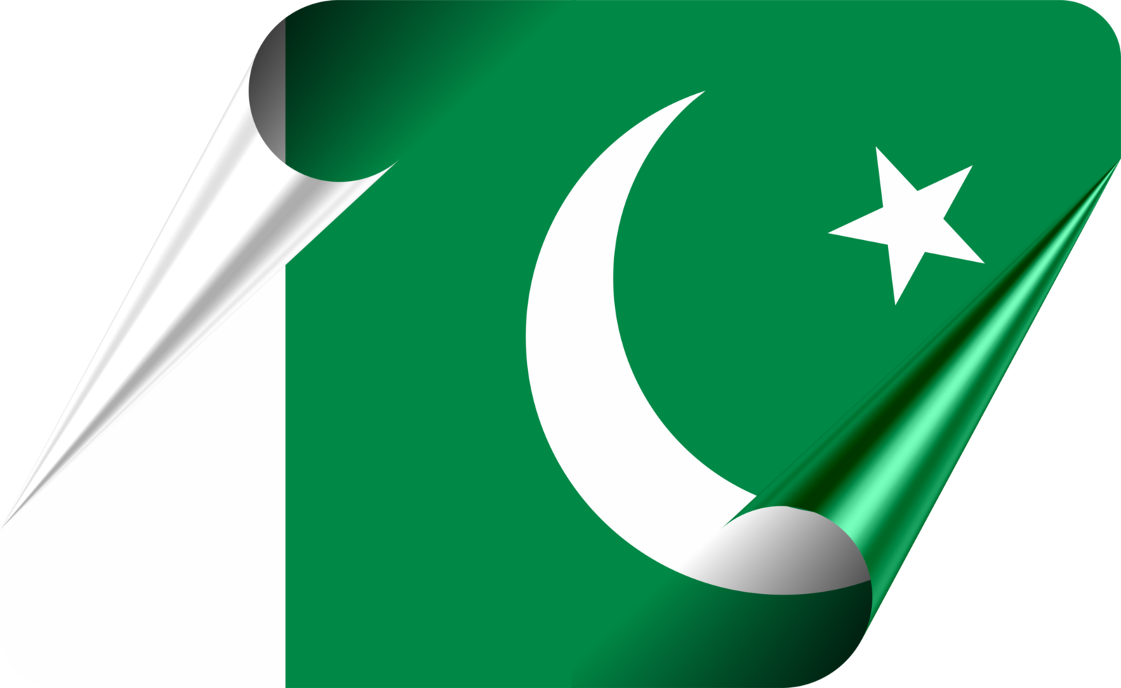 Pakistan Flag with Modern Folded Paper Effect png