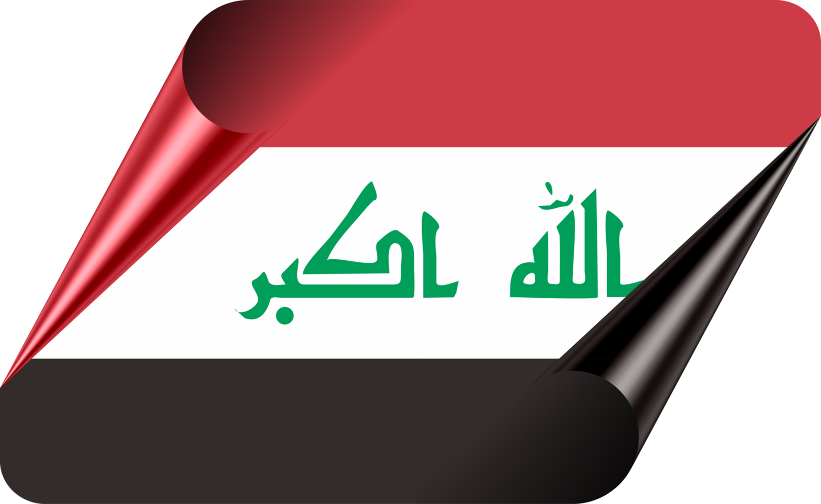 Iraq Flag with Modern Folded Paper Effect png