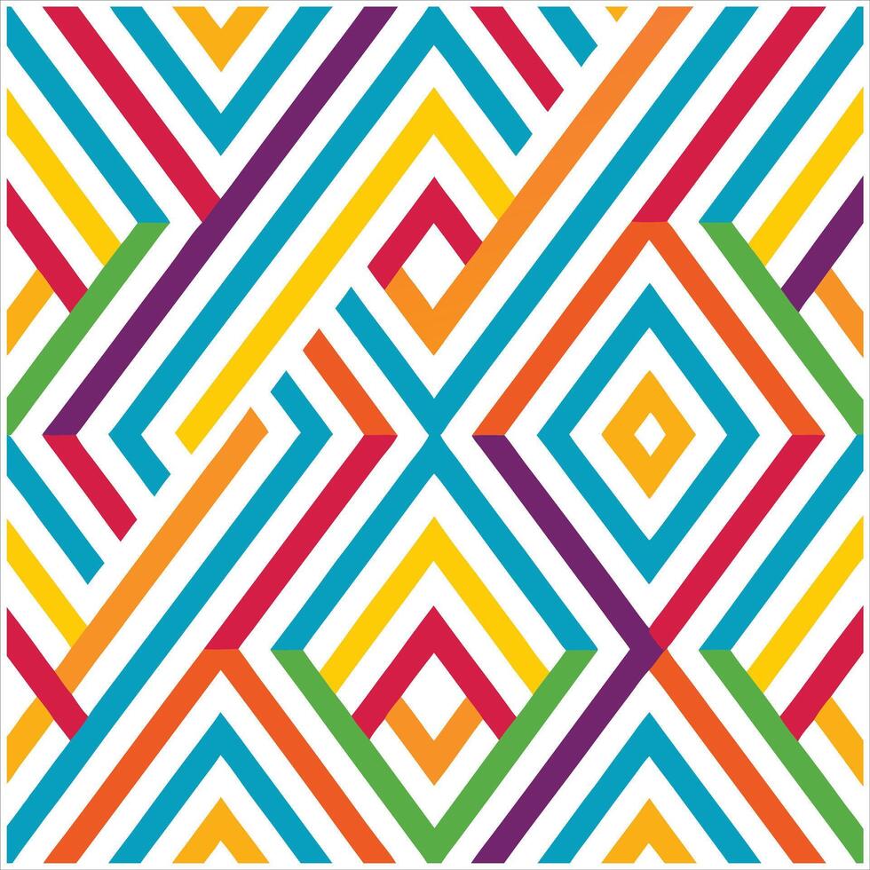 A colorful geometric pattern with diagonal lines vector