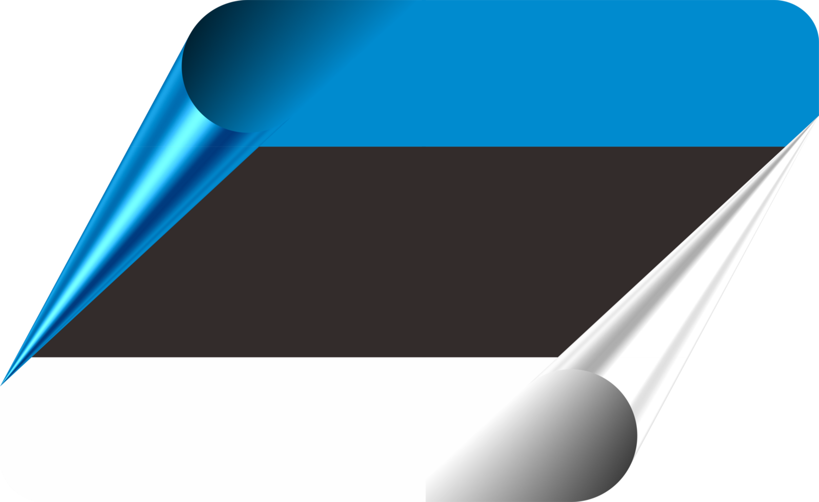 Estonia Flag with Modern Folded Paper Effect png