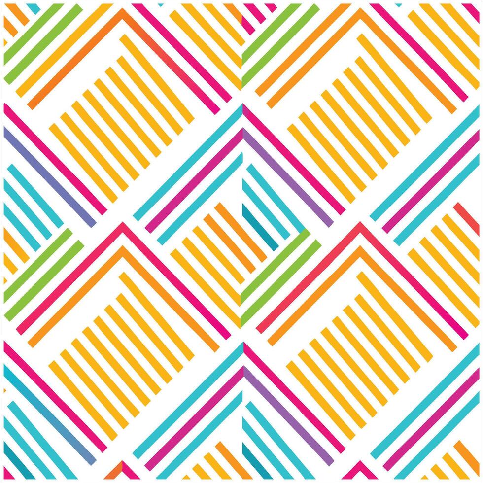 Colorful geometric pattern with diagonal lines vector