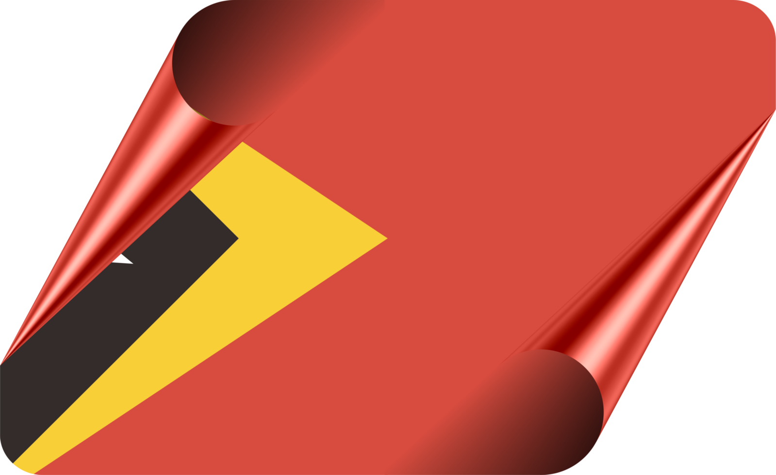 Timor Leste Flag with Modern Folded Paper Effect png