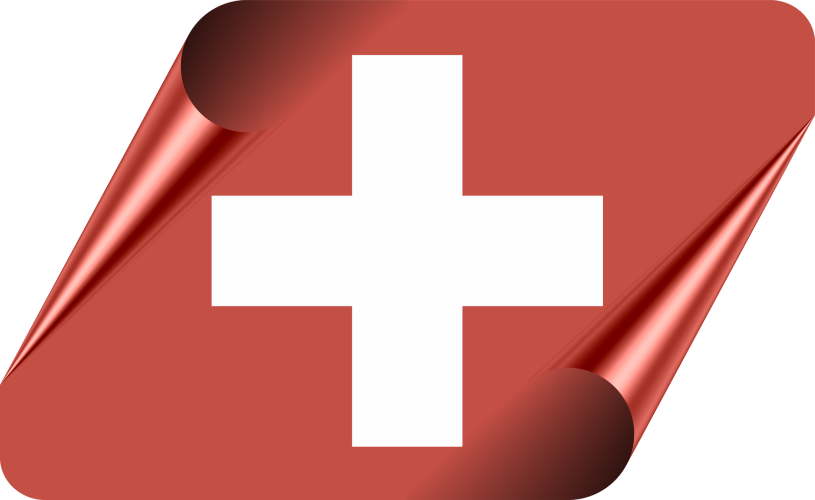 Switzerland Flag with Modern Folded Paper Effect png