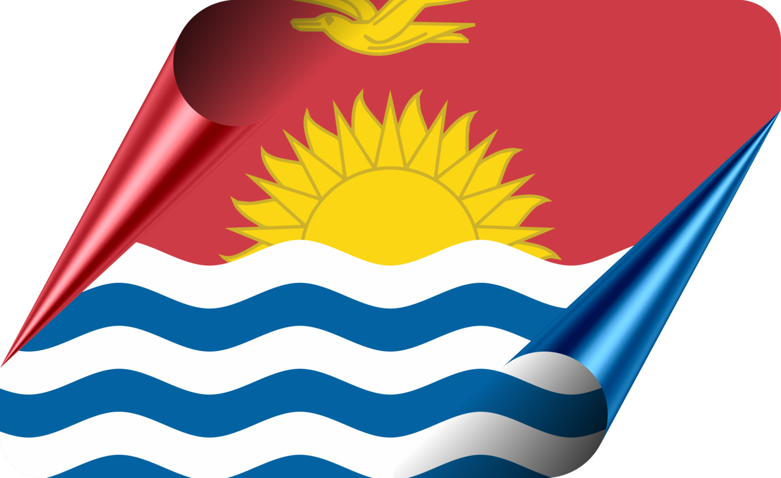 Kiribati Flag with Modern Folded Paper Effect png